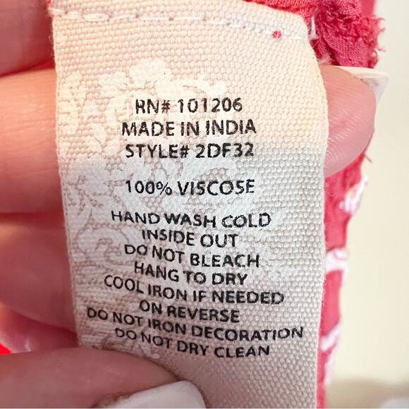 Soft Surroundings Coral Beaded Embroidered Tunic Top Cinch Waist Size Small - Picture 6 of 8